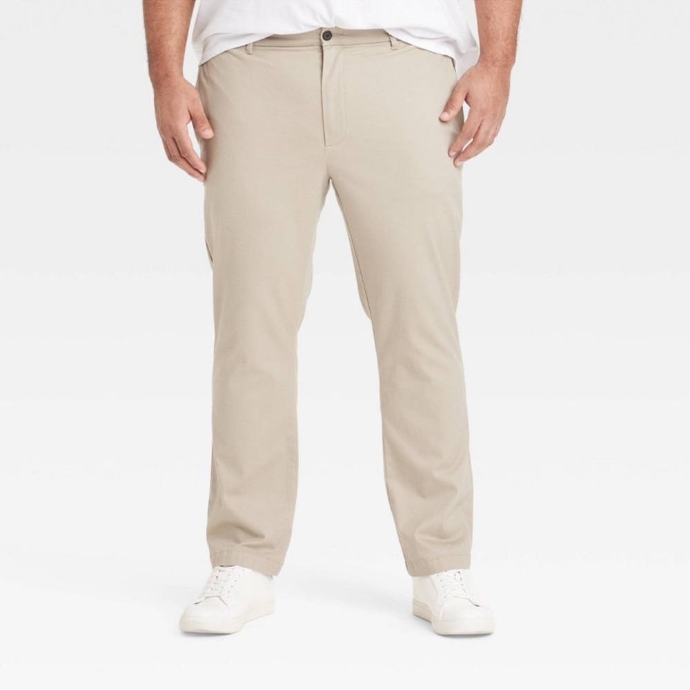 Men's Comfort Wear Slim Fit Chino Pants, Mid Rise, Twill, Stretch